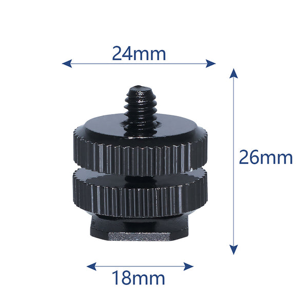 SmallRig DSLR Camera Cold Shoe Adapter - 2PCS Shoe Mount Adapter with 1/4 Screws