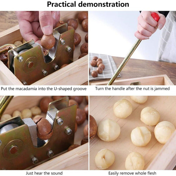 Macadamia Opener Peeling Machine Walnut Tool Nut Cracker Handle Multipurpose AUS