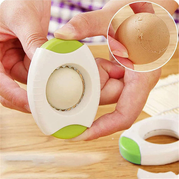 1-3X Egg Cutter Stainless Steel Boiled Egg Shell Topper Cutter Snipper Opener To