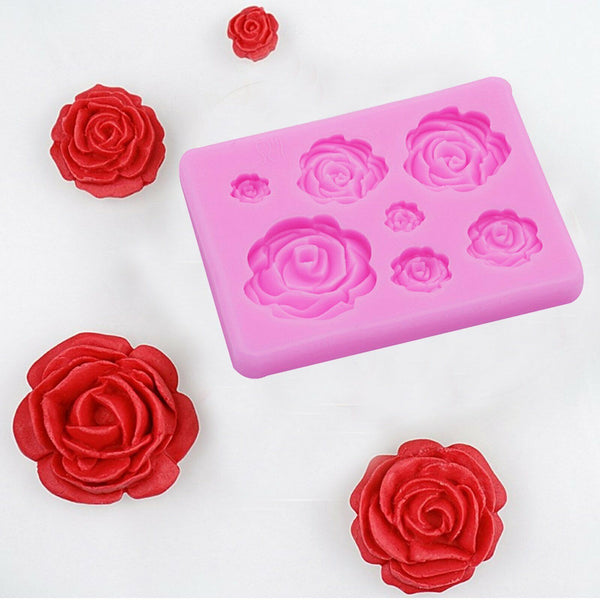 Rose Flower Silicone Mould Clay Soap Fondant Sugarcraft Mold Cake Decorating DIY
