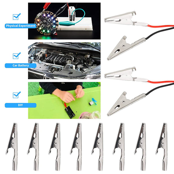 100PCS 50mm Single Prong Iron Alligator Clips W/ Teeth Aligator Clip Test Clamps