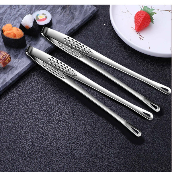 24/28cm Stainless Steel Kitchen Straight Grill Tweezers BBQ Food Tongs Tools AU