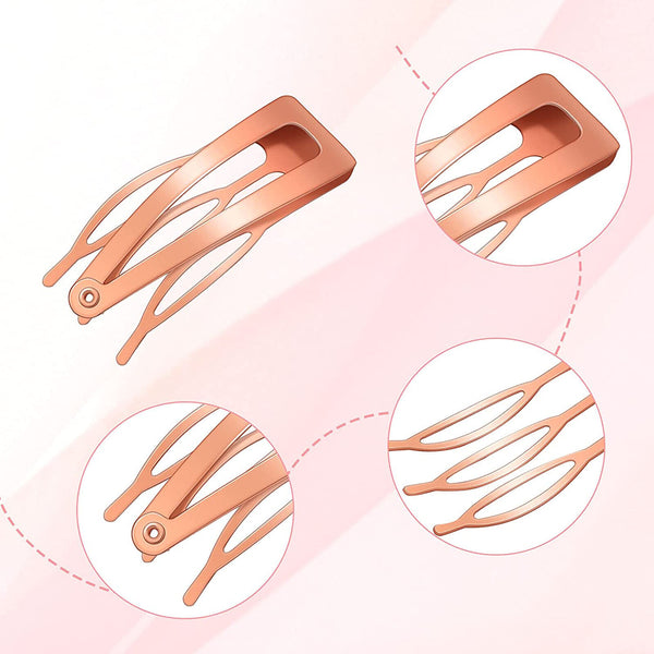 10PCS Metal Snap Barrettes Double-grip Hair Side Clips Hair Women Styling Tools