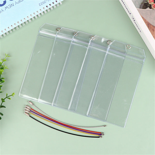 5X Cruise Ship Luggage Tag Holder Zip Seal Pouch Keyring Steel Wire Cable Loops