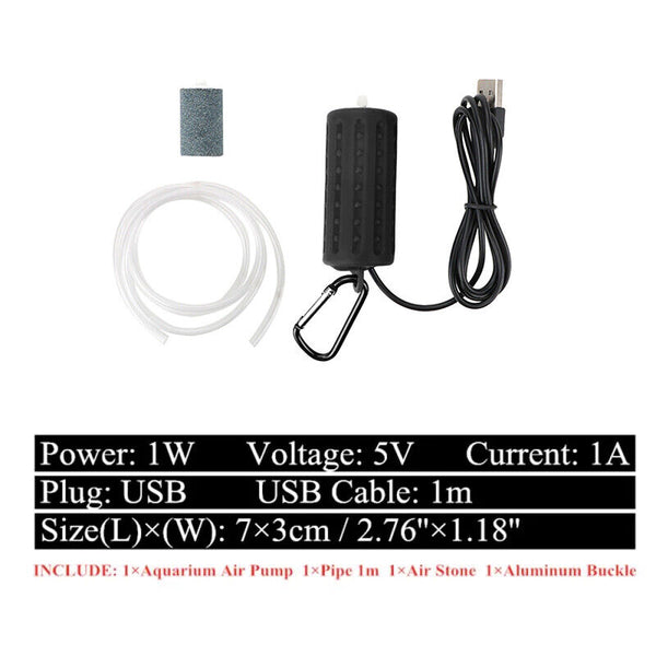 Ultra Silent Portable Mini USB Aquarium Fish Tank Oxygen Air Pump Energey Saving