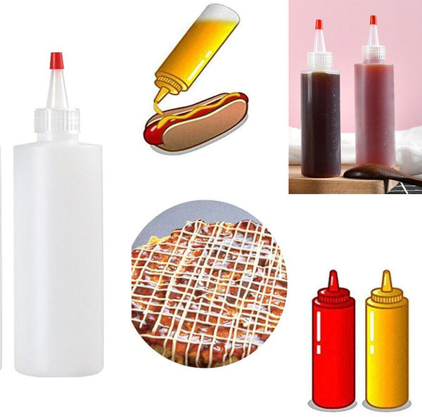 20pcs 120ML Sauce Bottles Measuring Squeeze Crafts Bottle Condiment Dispenser AU