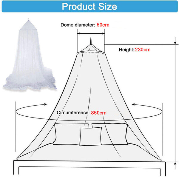 Large White Mosquito Net Canopy Double Queen King Bed Fly Insect Protect No Door