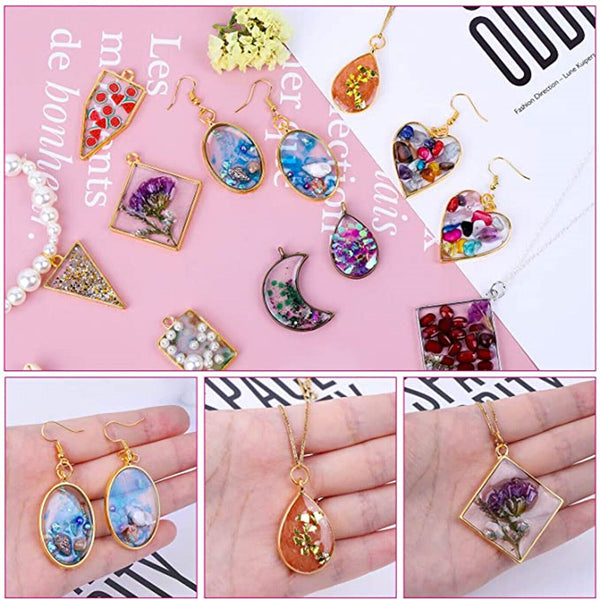 30-300X/set Open Bezel Pendants Charm Resin Molds for Jewelry Findings DIY Frame