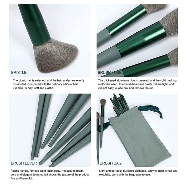 13PCS Eye Make-up Brushes Diamond Eyeshadow Eyebrow Blending Brush Set Tools