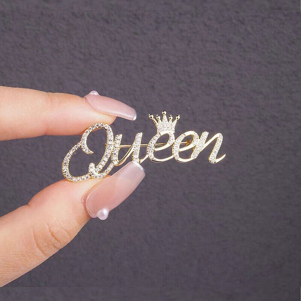 Fashion Diamond clothing pin English Letter Brooch For Women Jewelry Accessor-bf