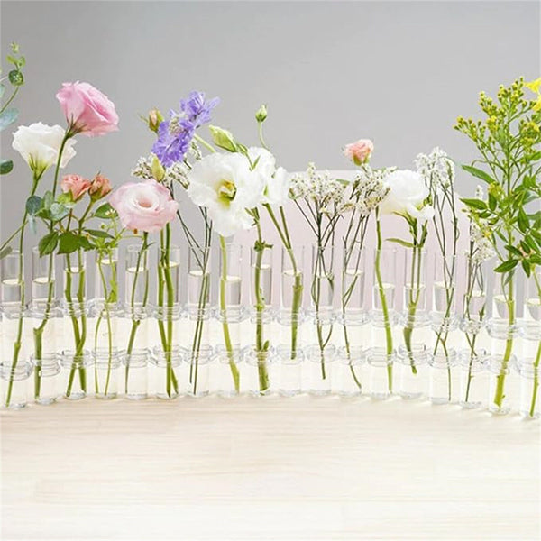 8pcs/Set Hinged Flower Vase Glass Test Tube Vases for Flowers Hydroponic Flower