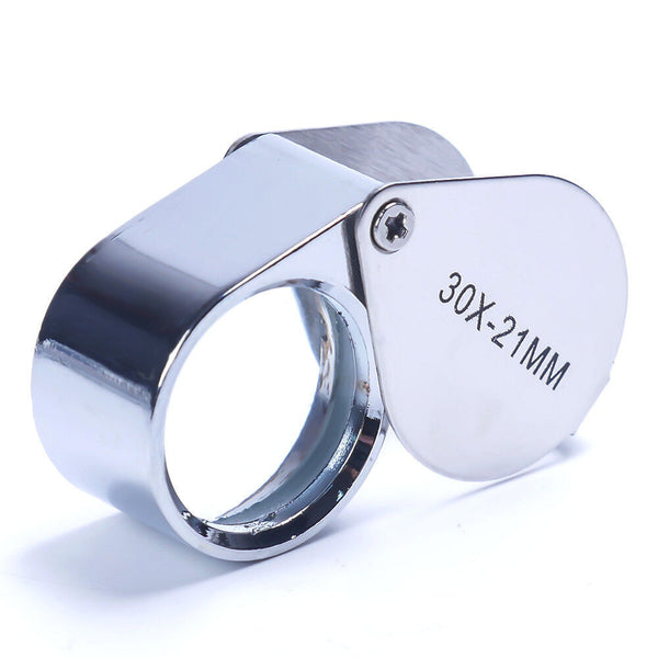 30X 21MM Magnifier Jeweler Eye Jewelry Loupe Loop Fodable Glass Magnifying