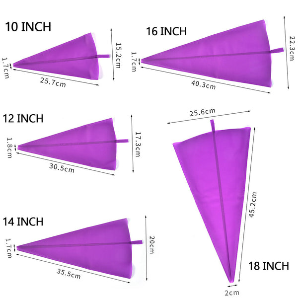 Reusable Silicone Pastry Bag Kit DIY Icing Piping Bags Cream Cake Decorating AU