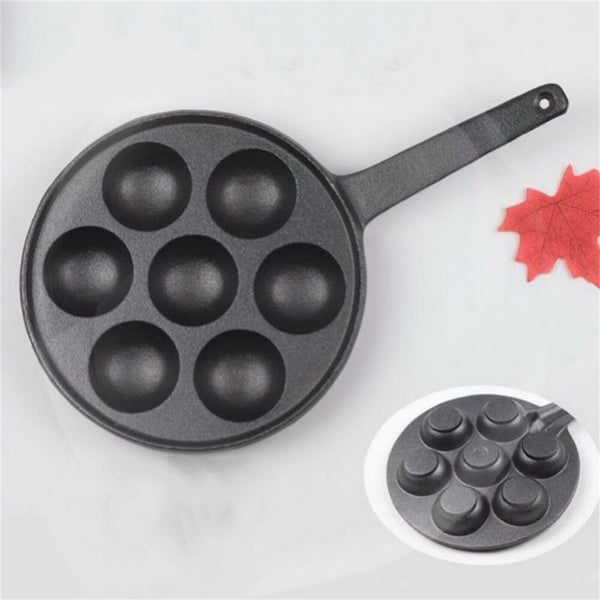 7 Or 15 Dimple Cast Iron Poffertjes Mini Dutch Pancake Cake Pan with Handles AU