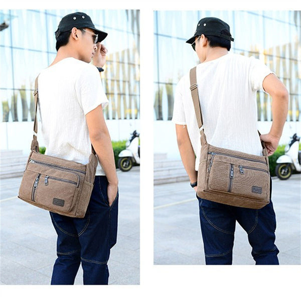 Man's Bags Men's Crossbody Retro Shoulder Messenger Bag Satchel Travel Canvas