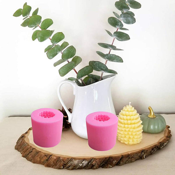 3D Christmas Pine Cone Silicone Candle Molds Beeswax Candle Making Moulds DIY AU