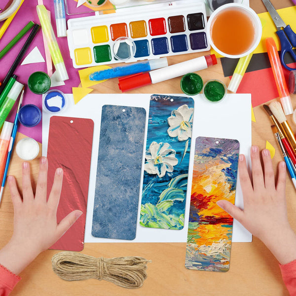 20X Wood Blank Bookmarks DIY Wooden Craft Bookmark Unfinished Wood Hanging Tags