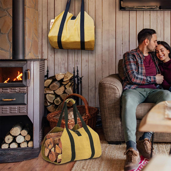 Potable Firewood Log Carrier Tote Bag Fireplace Wood Holder Big Storage Bag AUS