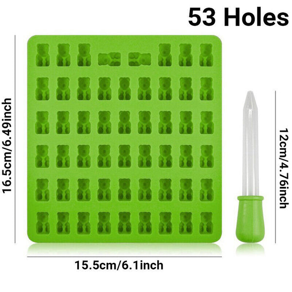 53 Cavity Silicone Gummy Bear Mold Candy Chocolate Jelly Ice Moulds Bakeware AU - Lets Party