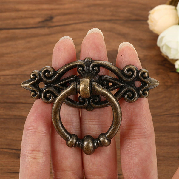 5PCS Vintage Handles Cabinet Drawer Cupboard Door Iron Knob Antique Brass Pull - Lets Party
