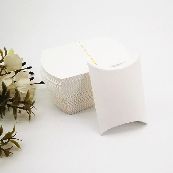 100x Pillow Favor Bag Candy Gift Box Kraft Paper Gift Favour Wedding 10Colours