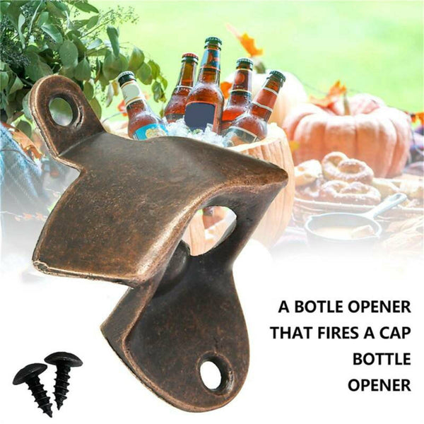 5PCS Black Zinc Alloy Wall Mounted Bottle Opener Beer Bar Man Cave Decor Gift AU
