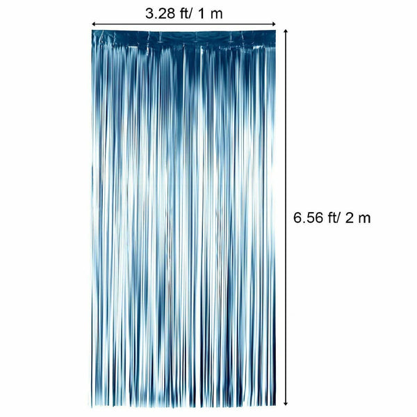 2M Matt Foil Metallic Fringe Tinsel Curtain Backdrop Door Wedding Birthday Party