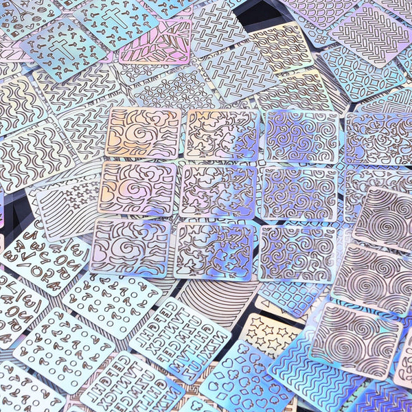 Full Set 24X Nail Art Stencil Stickers 72 Patterns Hollow Stamping Airbrush AU