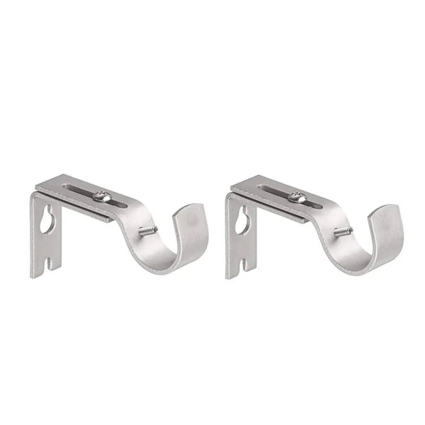 2 Set Curtain Rod Brackets Basics Adjustable Curtain Rod Tool Wall Bracket Hooks