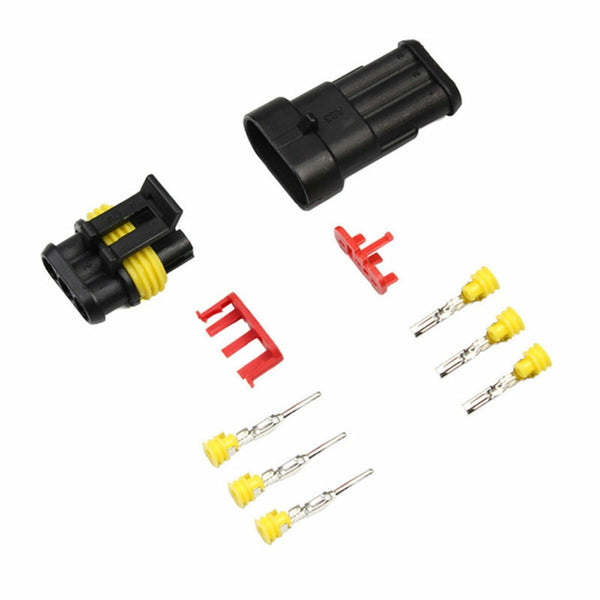 10 Set 1/2/3 Pin Waterproof Car Electrical Wire Sealed Connector Plug Cable 12V