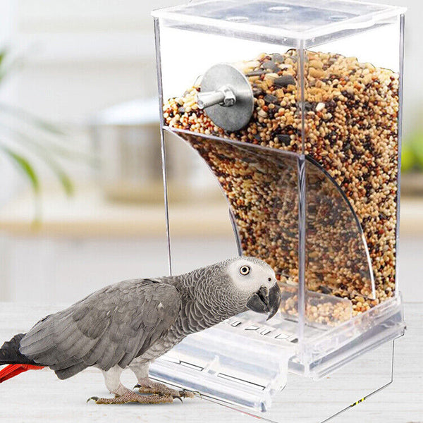 1 or 2x No Mess Bowl Auto Cage Bird Feeder Cup Automatic Parrot Canary Cockatiel