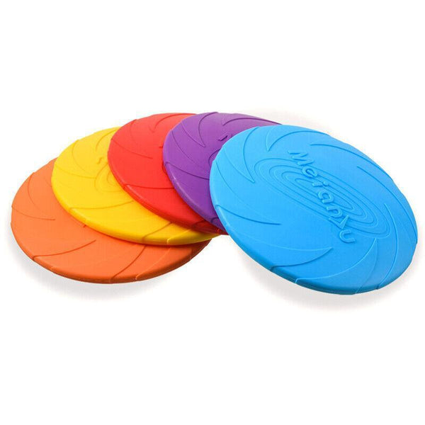 Dog Frisbee Rubber Pet Puppy Safe Exercise Fetch Outdoor Training Toy AU STOCK