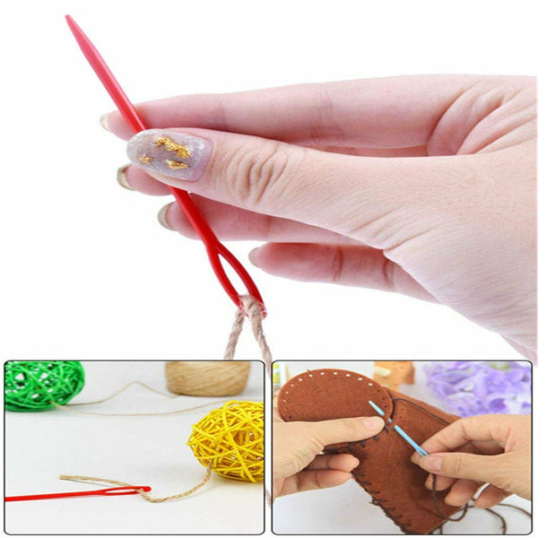 Mix Colour 20pcs Plastic Darning Threading Weaving Sewing Needles Great for Kids