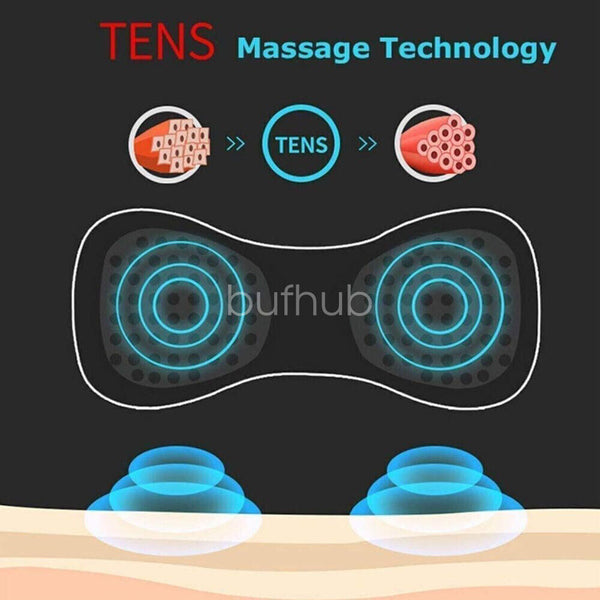 2host+12Patch Electric Neck Back Massager EMS Cervical Massage Patch Relief Pain - Lets Party