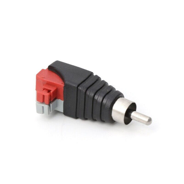 2Pcs Speaker Wire A/V Cable to Audio Male RCA Connector Adapter Jack Press Plug