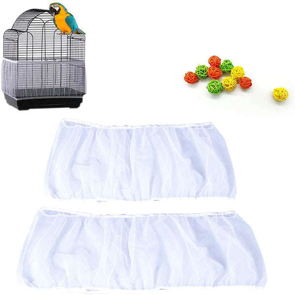 Bird Cage Seed Catcher – Mesh Skirt Guard for Parrot Cages