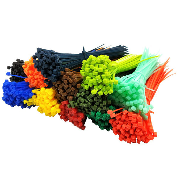 100pcs Colourful Cable Ties Zip Nylon UV Stabilised Bulk Cable Tie For Trade Use