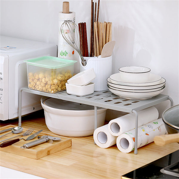 Adjustable Cupboard Storage Shelf Organiser Holder Pantry Stand Rack Kitchen
