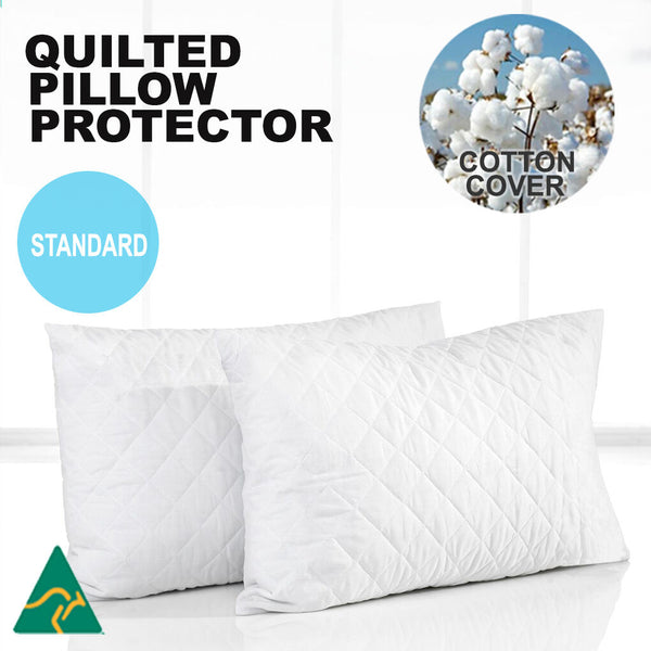 Aus Made Fitted Cotton Cover Quilted Mattress Protector Topper Underlay ALL SIZE - Lets Party