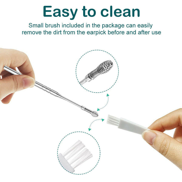 7X Stainless Steel Ear Wax Remover Cleaner Ear Wax Removal Kit Ear pick Curette - Lets Party