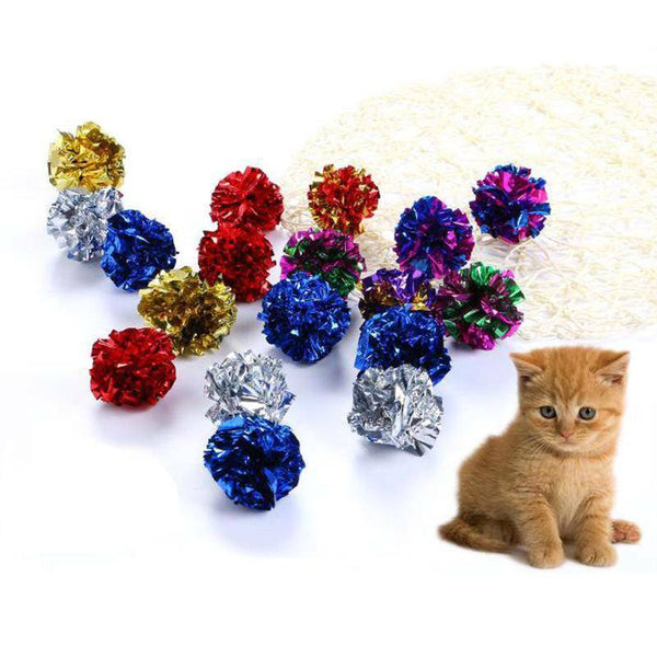 Cat Crinkle Balls Kitty Fun Toy Interesting Crinkly Sounds Soft New AU