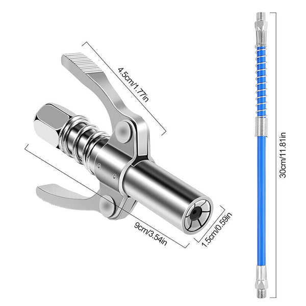 Grease Tool Coupler Heavy-Duty Quick Lock Double Handle Leak-Free Grease Gun AU