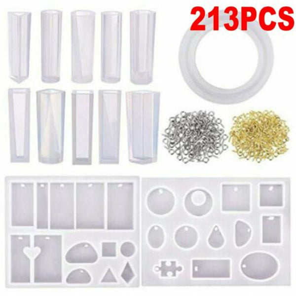 213 Silicone Resin Moulds Mold Jewelry Earring Pendant Casting Craft DIY Kit Set