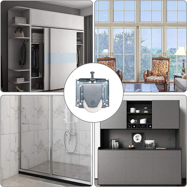8X Sliding Wardrobe Robe Door Roller Wheel Mirror Screen Glass Cupboard Wheels