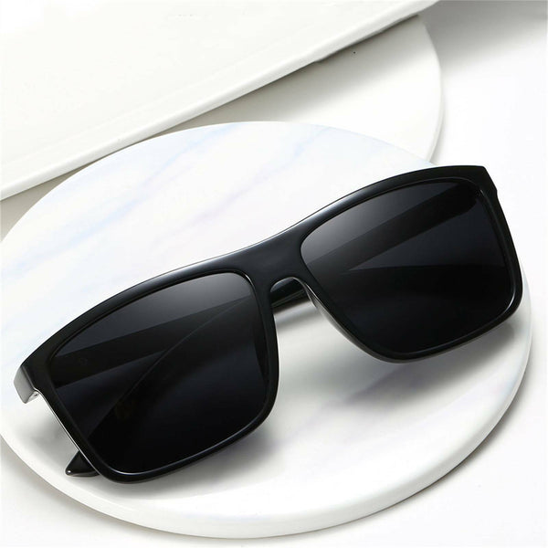 New Black Square Frame Polarized Sunglasses Driving Mens Designer Retro Eyewear