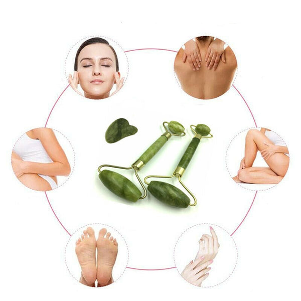 Natural Guasha Facial Jade Face Body Care Gua Sha Board Massager Tool Set - Lets Party