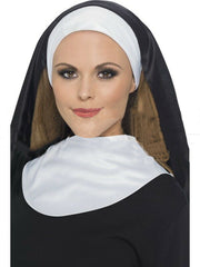 Womens Nun's Kit Headpiece Collar Saints Sinners Church Sister Nuns Fancy Dress