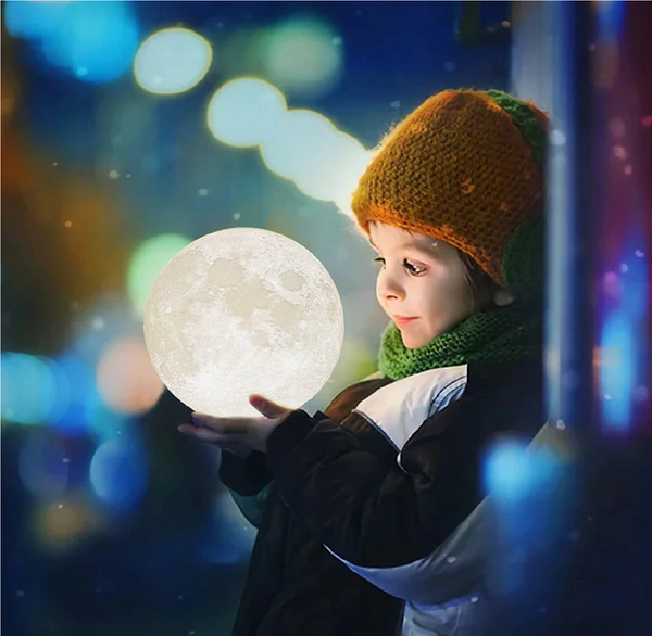 3D Moon Lamp Kids Night Light Galaxy Lamp 16 Colors LED Light Remote Control - Lets Party