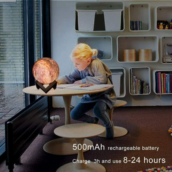 3D Moon Lamp Kids Night Light Galaxy Lamp 16 Colors LED Light Remote Control - Lets Party