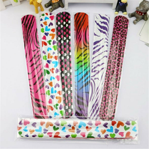 30PCS Mixed Wrist Snap Slap Bands Kids Party Favor Novelty Toys Play band NEW  - Lets Party